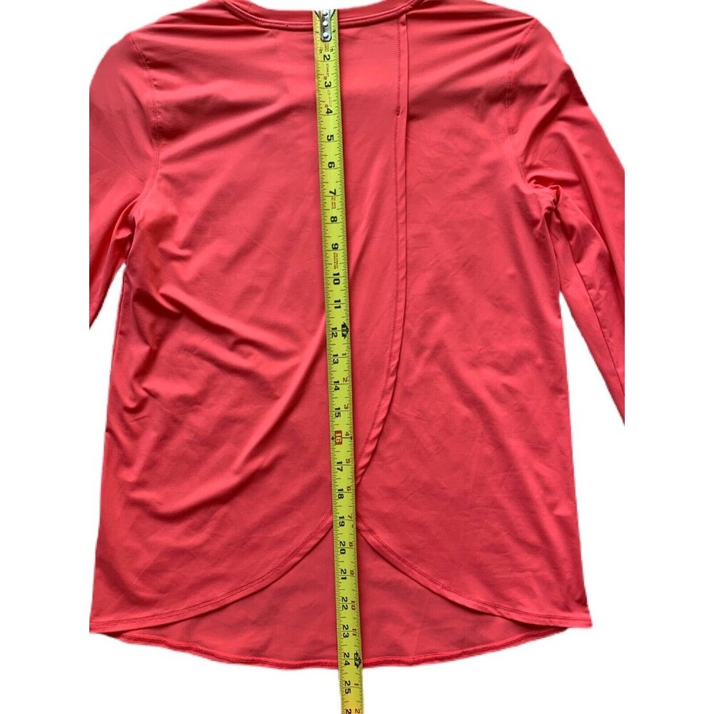 Athleta Sunlover UPF Tulip Back Long Sleeve Workout Top Size XS Coral Rash Guard - Picture 8 of 8